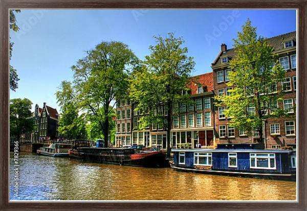 Постер Амстердам. Голландия. Улица Дамрак  2 с типом исполнения На холсте в раме в багетной раме 221-02