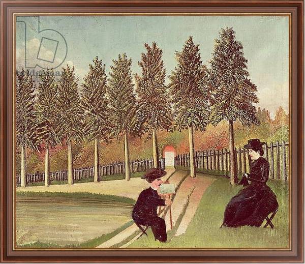 Постер The Artist Painting his Wife, 1900-05 с типом исполнения На холсте в раме в багетной раме 35-M719P-83