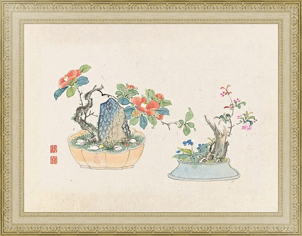 Постер Bonsai kabenzu, Pl.04 с типом исполнения Акварель в раме в багетной раме 484.M48.725