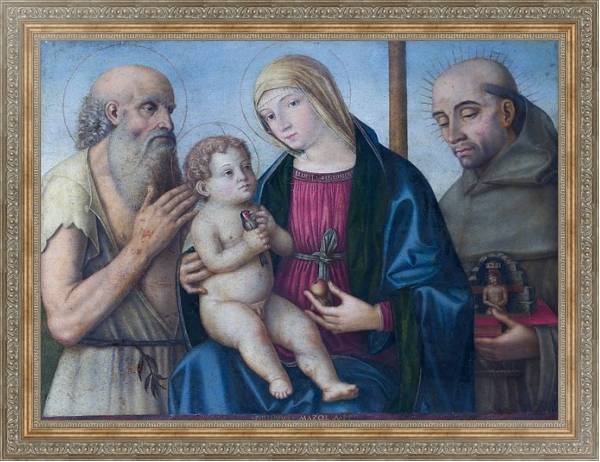 Постер Дева Мария с младенцем и Святыми 3 с типом исполнения На холсте в раме в багетной раме 484.M48.310