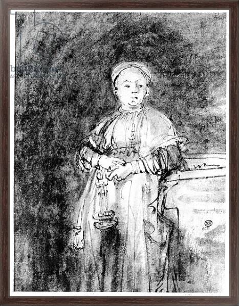 Постер Woman with a Candle, c.1631 с типом исполнения На холсте в раме в багетной раме 221-02