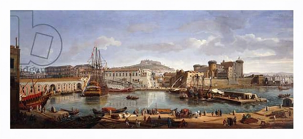 Постер The Darsena, Naples, c.1702 с типом исполнения На холсте в раме в багетной раме 221-03