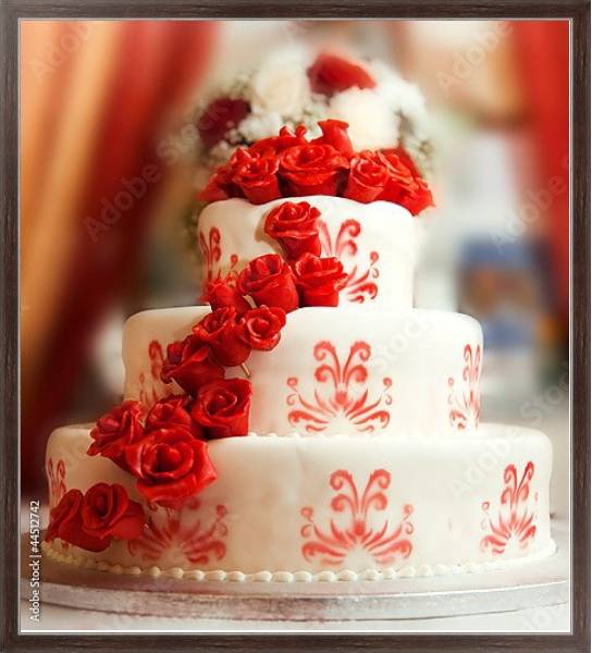 Постер Свадебный торт с типом исполнения На холсте в раме в багетной раме 221-02