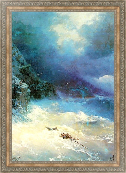 Постер В бурю с типом исполнения На холсте в раме в багетной раме 484.M48.310