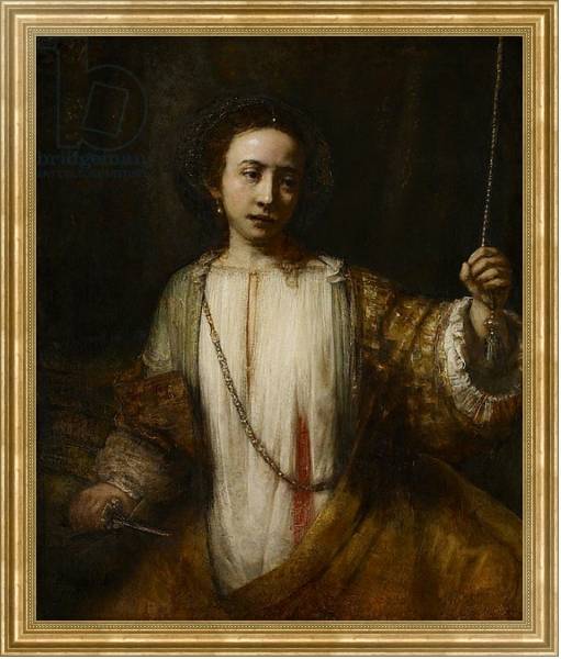 Постер Lucretia, 1666 с типом исполнения На холсте в раме в багетной раме NA033.1.051