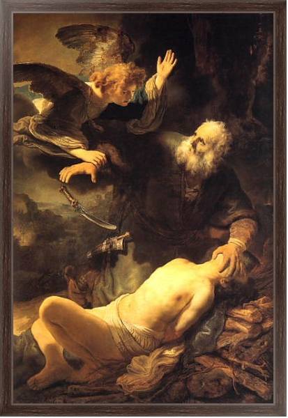 Постер Жертвоприношение Авраама 2 с типом исполнения На холсте в раме в багетной раме 221-02