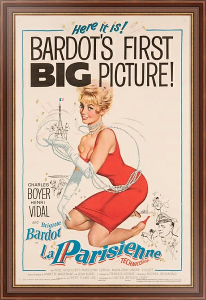 Постер Постер: Афиша с Бриджит Бордо с типом исполнения На холсте в раме в багетной раме 35-M719P-83