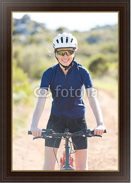 Постер Девушка на велосипеде с типом исполнения На холсте в раме в багетной раме 1.023.151