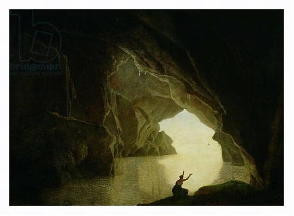 Постер A Grotto in the Gulf of Salernum, with the figure of Julia, banished from Rome, exh. 1780 с типом исполнения На холсте в раме в багетной раме 221-03