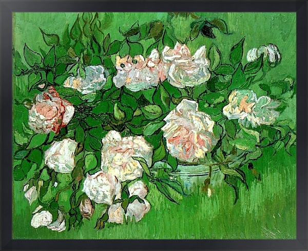 Постер Натюрморт: розовые розы с типом исполнения На холсте в раме в багетной раме 1727.8010