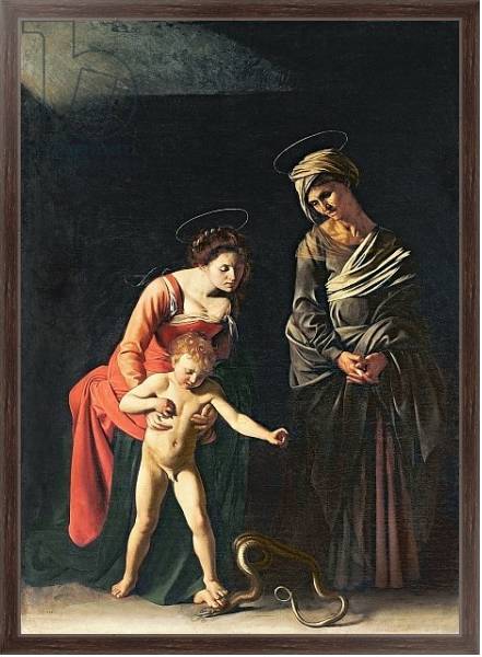 Постер Madonna and Child with a Serpent, 1605 с типом исполнения На холсте в раме в багетной раме 221-02