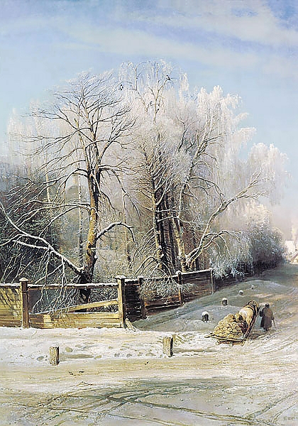 Постер Зимний пейзаж. 1873 с типом исполнения На холсте без рамы