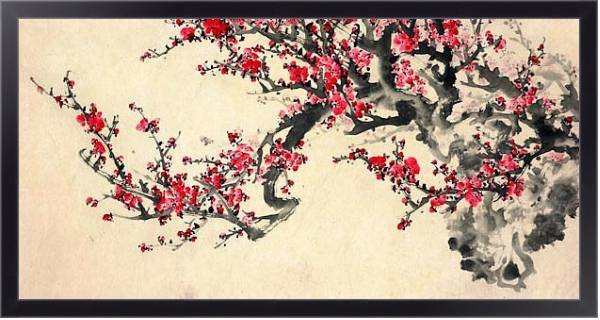 Постер Живопись в китайском стиле 10 с типом исполнения На холсте в раме в багетной раме 221-01
