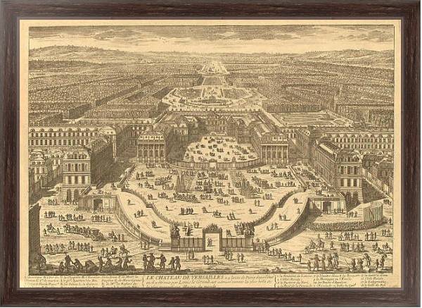 Постер Панорама дворцов и парков Версаля с типом исполнения На холсте в раме в багетной раме 221-02