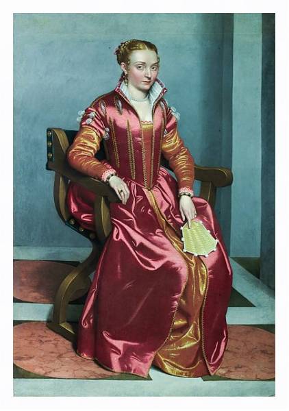 Постер Портрет леди 11 с типом исполнения На холсте в раме в багетной раме 221-03