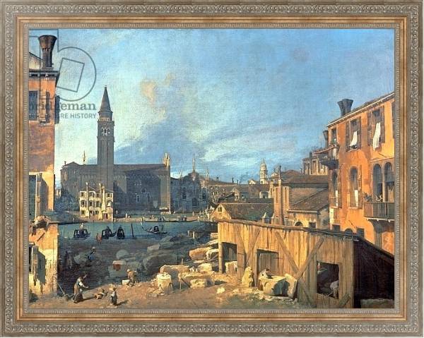 Постер Venice: Campo San Vidal and Santa Maria della Carita 1727-28 с типом исполнения На холсте в раме в багетной раме 484.M48.310