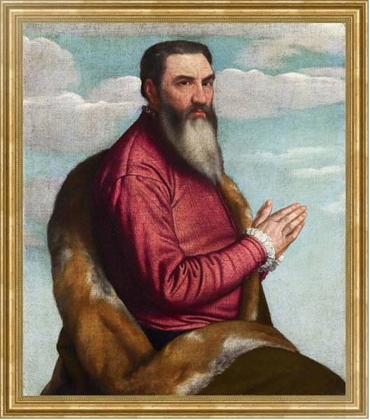 Постер Молящийся мужчина с длинной бородой с типом исполнения На холсте в раме в багетной раме NA033.1.051