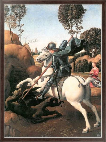 Постер Битва св. Георгия с драконом с типом исполнения На холсте в раме в багетной раме 221-02
