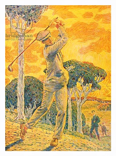 Постер Golf, cover illustration for 'Vie au Grand Air', 15th September 1919 с типом исполнения На холсте в раме в багетной раме 221-03