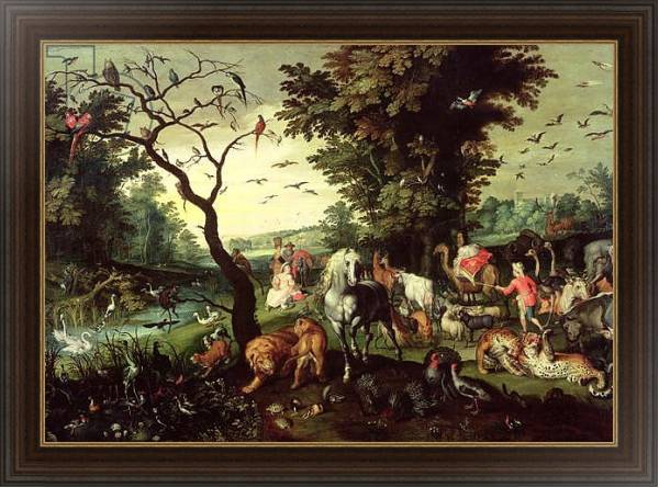 Постер The Animals Entering Noah's Ark с типом исполнения На холсте в раме в багетной раме 1.023.151