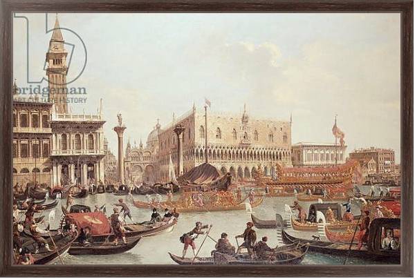 Постер View of the Doge's Palace and the Piazzetta, Venice с типом исполнения На холсте в раме в багетной раме 221-02