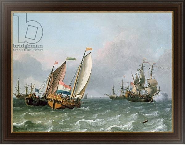 Постер Dutch Shipping in a Choppy Sea с типом исполнения На холсте в раме в багетной раме 1.023.151