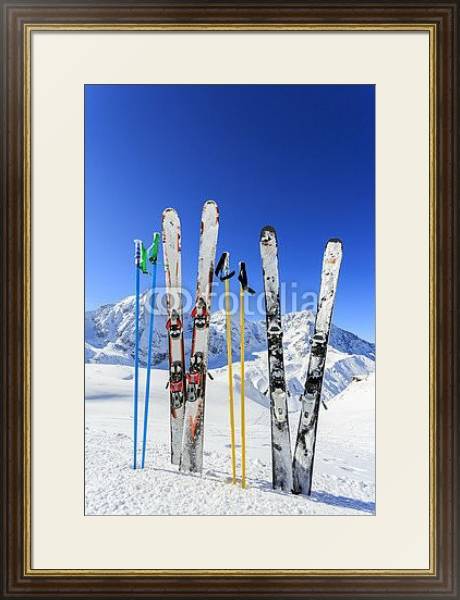 Постер Горные лыжи с типом исполнения Под стеклом в багетной раме 1.023.036
