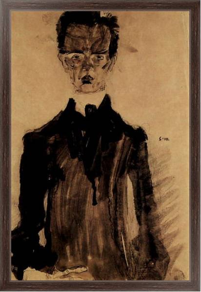 Постер Автопортрет в черном с типом исполнения На холсте в раме в багетной раме 221-02