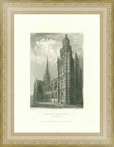 Постер Evreux Cathedral. North West View 1 с типом исполнения Акварель в раме в багетной раме 484.M48.725