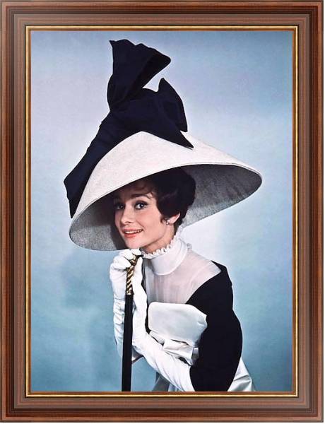 Постер Хепберн Одри 324 с типом исполнения На холсте в раме в багетной раме 35-M719P-83