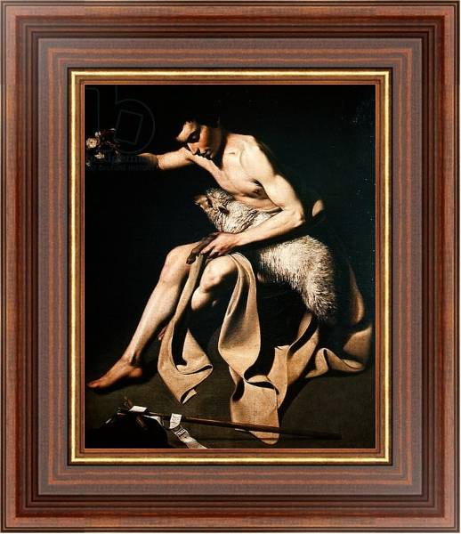 Постер John the Baptist playing with a lamb с типом исполнения На холсте в раме в багетной раме 35-M719P-83