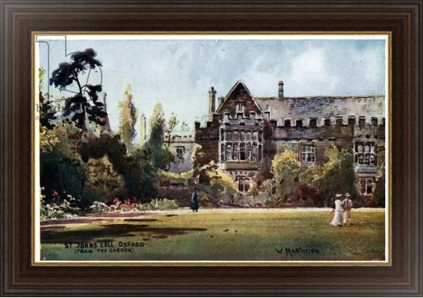 Постер St John's College, from the garden с типом исполнения На холсте в раме в багетной раме 1.023.151