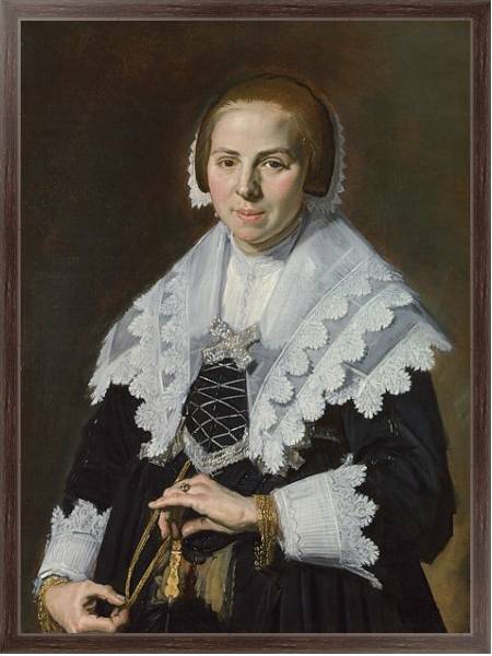 Постер Портрет женщины с веером с типом исполнения На холсте в раме в багетной раме 221-02