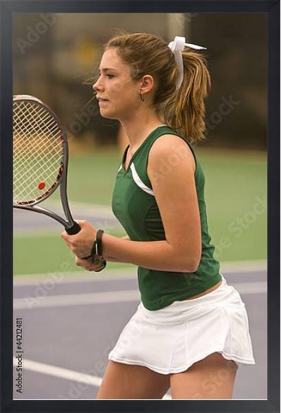 Постер Теннисистка на корте с типом исполнения На холсте в раме в багетной раме 1727.8010