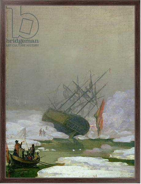Постер Ship in the Polar Sea, 12th December 1798 с типом исполнения На холсте в раме в багетной раме 221-02