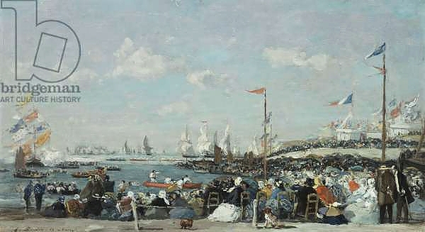 Постер The Regatta at Le Havre, 1869 с типом исполнения На холсте без рамы