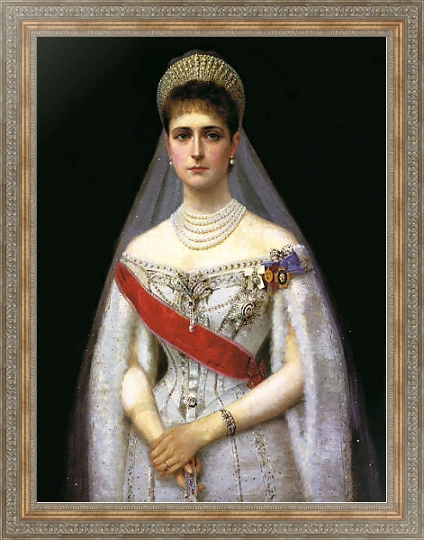 Постер Императрица Александра Фёдоровна с типом исполнения На холсте в раме в багетной раме 484.M48.310
