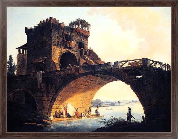 Постер Старый мост с типом исполнения На холсте в раме в багетной раме 221-02