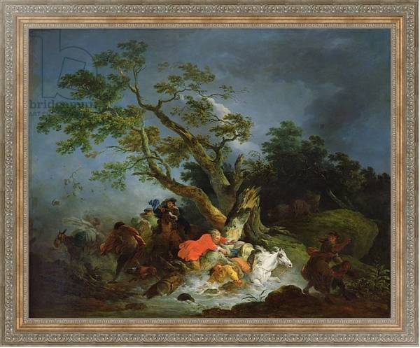Постер Travellers Caught in a Storm, c.1770 с типом исполнения На холсте в раме в багетной раме 484.M48.310