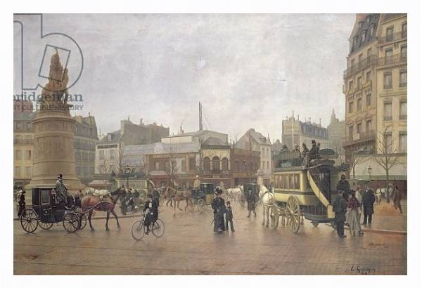 Постер La Place Clichy, Paris, 1896 с типом исполнения На холсте в раме в багетной раме 221-03