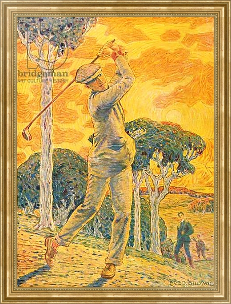 Постер Golf, cover illustration for 'Vie au Grand Air', 15th September 1919 с типом исполнения На холсте в раме в багетной раме NA033.1.051