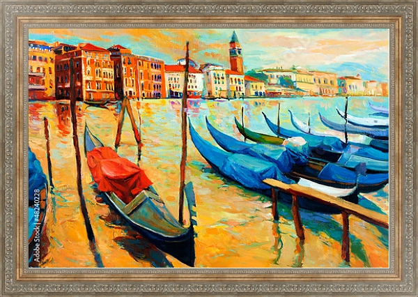 Постер Венеция, Италия 2 с типом исполнения На холсте в раме в багетной раме 484.M48.310