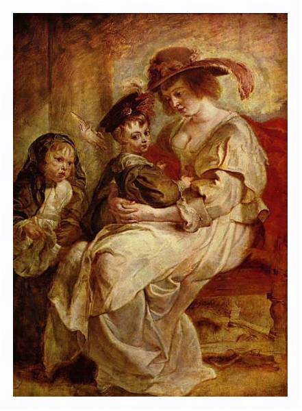 Постер Портрет Елены Фоурмен с двумя детьми с типом исполнения На холсте в раме в багетной раме 221-03