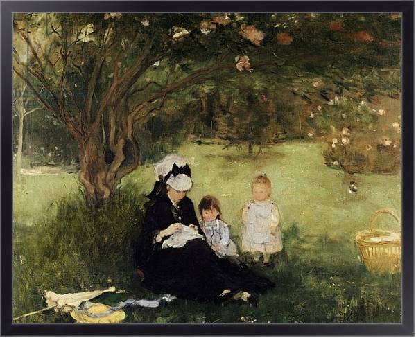 Постер Beneath the Lilac at Maurecourt, 1874 с типом исполнения На холсте в раме в багетной раме 221-01