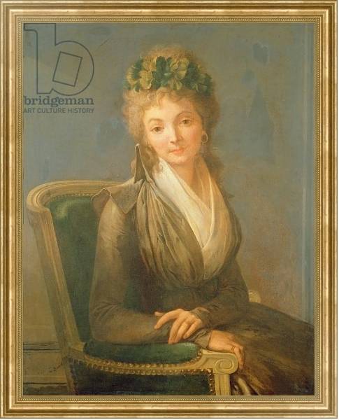 Постер Portrait presumed to be Lucile Desmoulins 1794 с типом исполнения На холсте в раме в багетной раме NA033.1.051