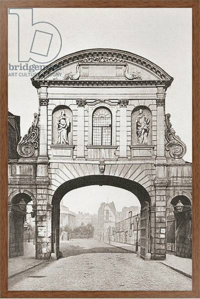 Постер Temple Bar, London England, removed in 1878 с типом исполнения На холсте в раме в багетной раме 1727.4310
