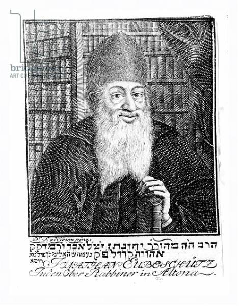 Постер Portrait of Jonathan Eubeschutz, Chief Rabbi in Altona с типом исполнения На холсте в раме в багетной раме 221-03