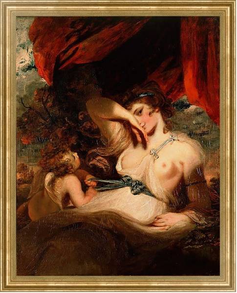 Постер Амур развязывает пояс Венеры с типом исполнения На холсте в раме в багетной раме NA033.1.051