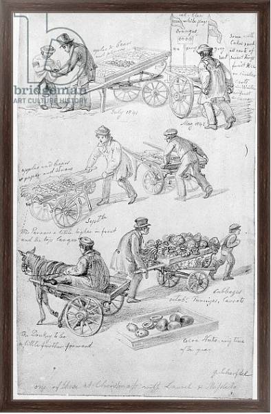 Постер Street Traders, London, 1842 с типом исполнения На холсте в раме в багетной раме 221-02