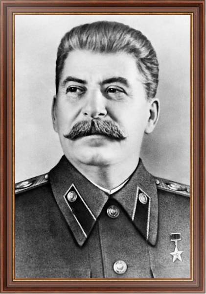 Постер Портрет Иосифа Сталина с типом исполнения На холсте в раме в багетной раме 35-M719P-83